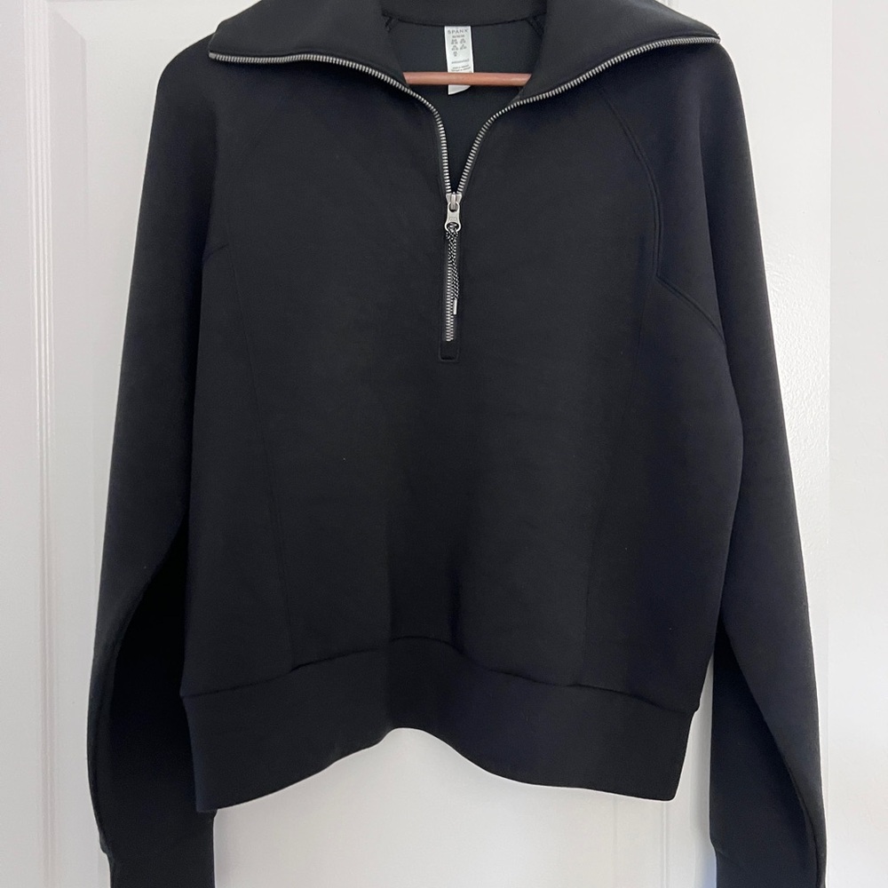 SPANX Black Air Essentials Half-Zip Women's Jacket - medium